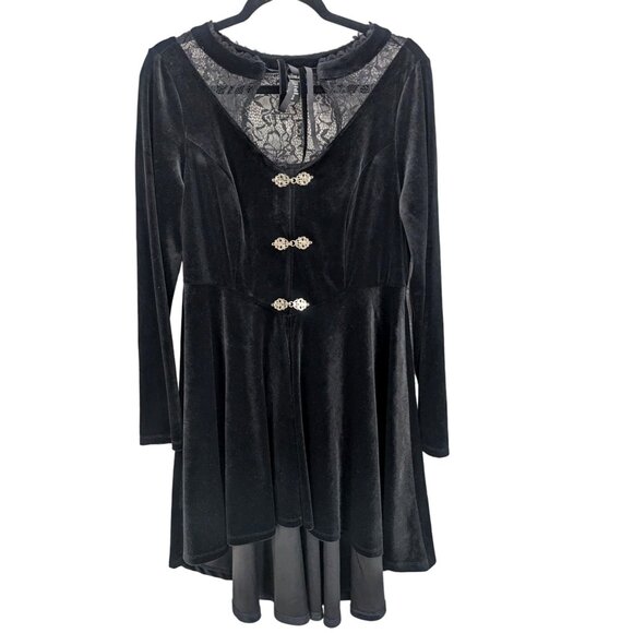 Cosmic Aura Velvet Lace Longline Jacket Women Size M Whimsigoth  Steampunk Goth - Picture 1 of 10